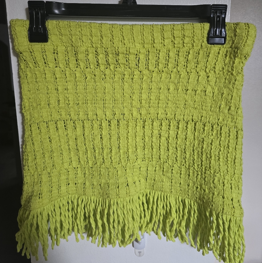 Anthropologie Celandine Cover Up Skirt Lime Green